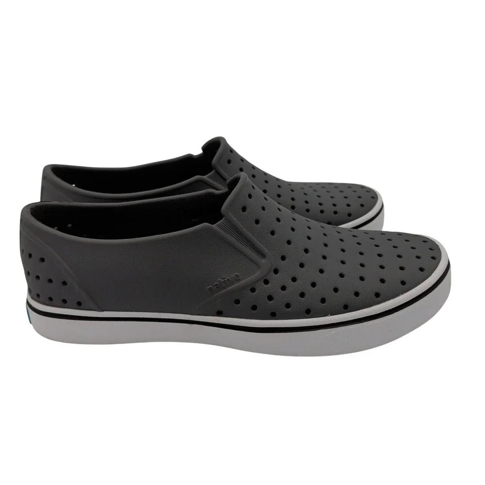Native Shoes Miles Slip On Water Shoes Pigeon Grey Shell White Mens 7 Womens 9